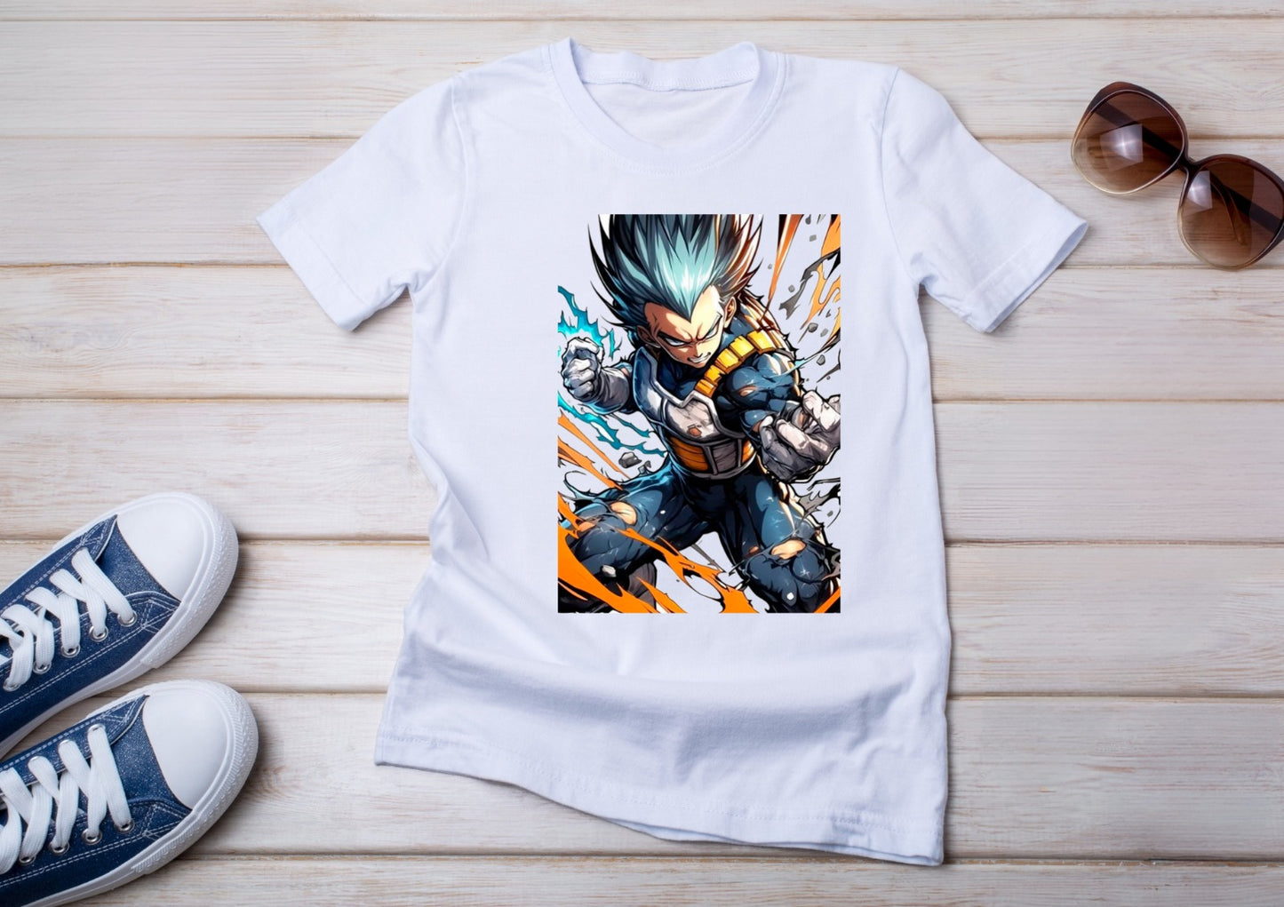 👕 T-shirt Dragon Ball Z – Vegeta Super Saiyan Blue ⚡