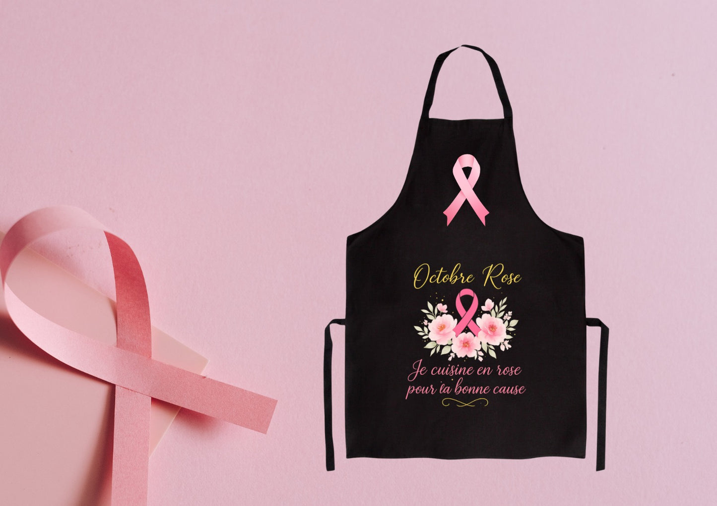 Tablier “Octobre Rose – Je cuisine en rose pour la bonne cause