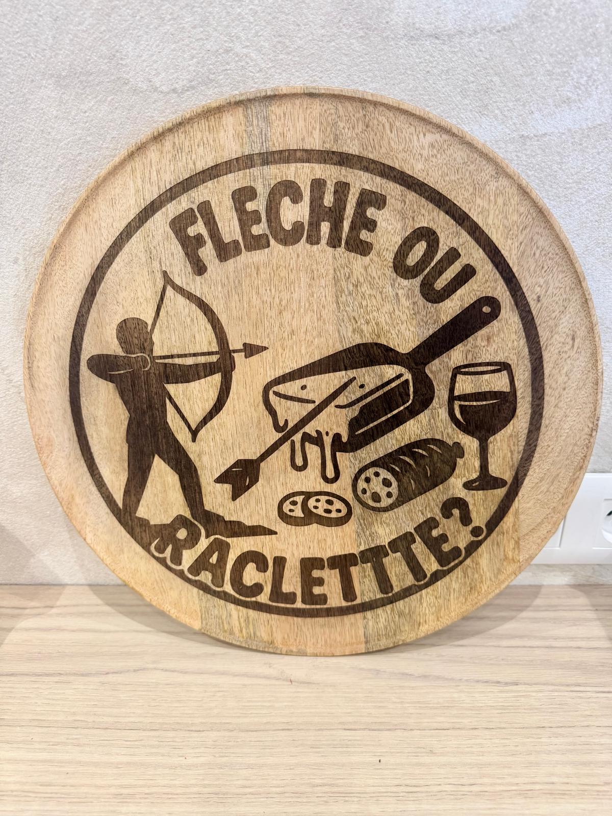 Plateau rond “Flèche ou Raclette?” – L’élégance au service de la passion