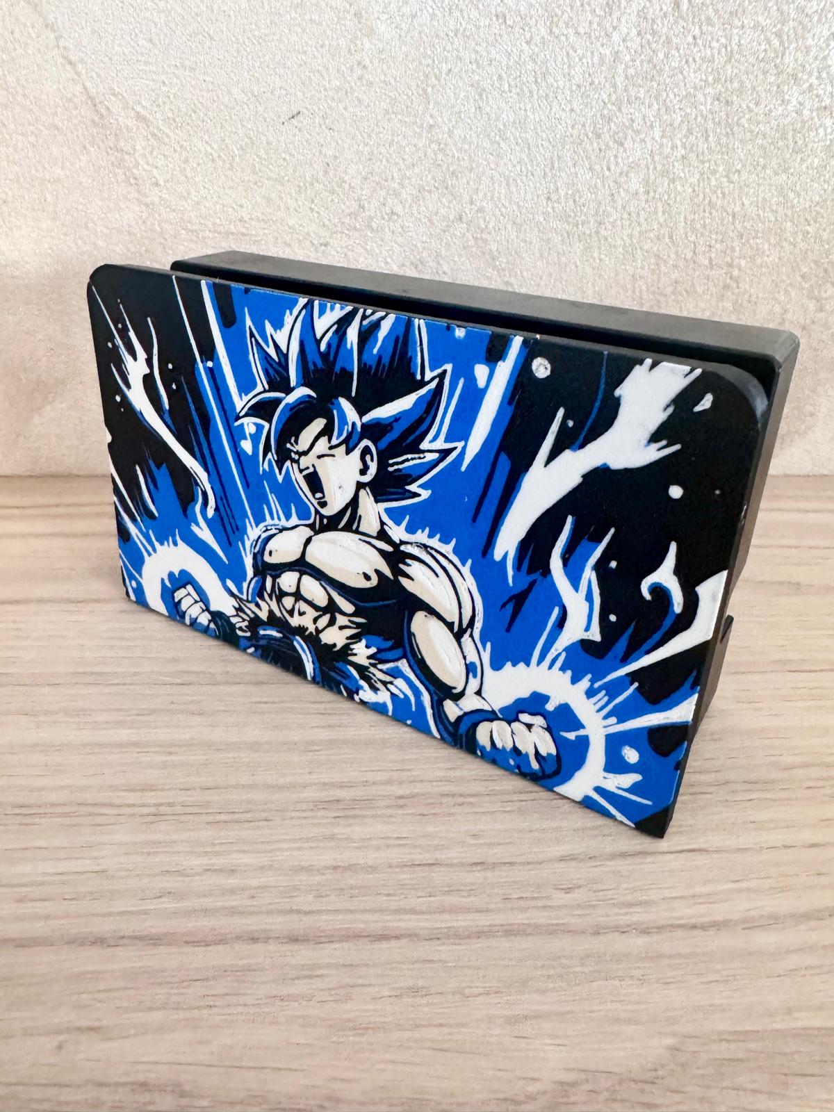Cache Dock Nintendo Switch – Design Guerrier Bleu Énergétique