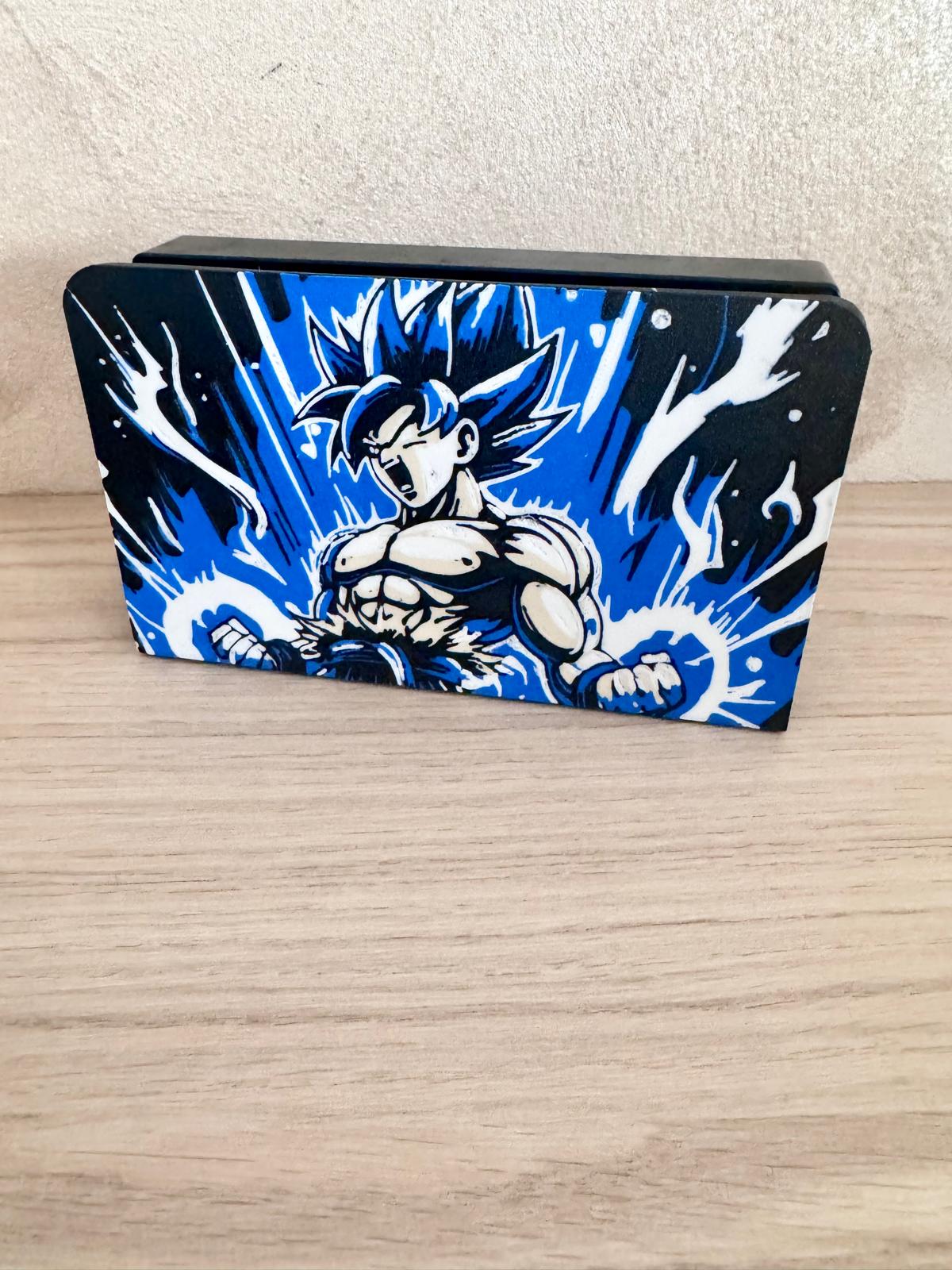 Cache Dock Nintendo Switch – Design Guerrier Bleu Énergétique