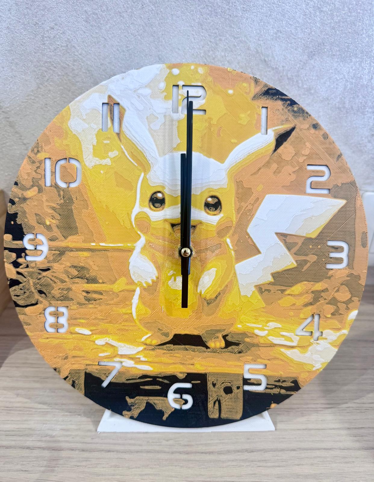 🕒 Horloge Murale 3D – Pikachu Éclair & Énergie