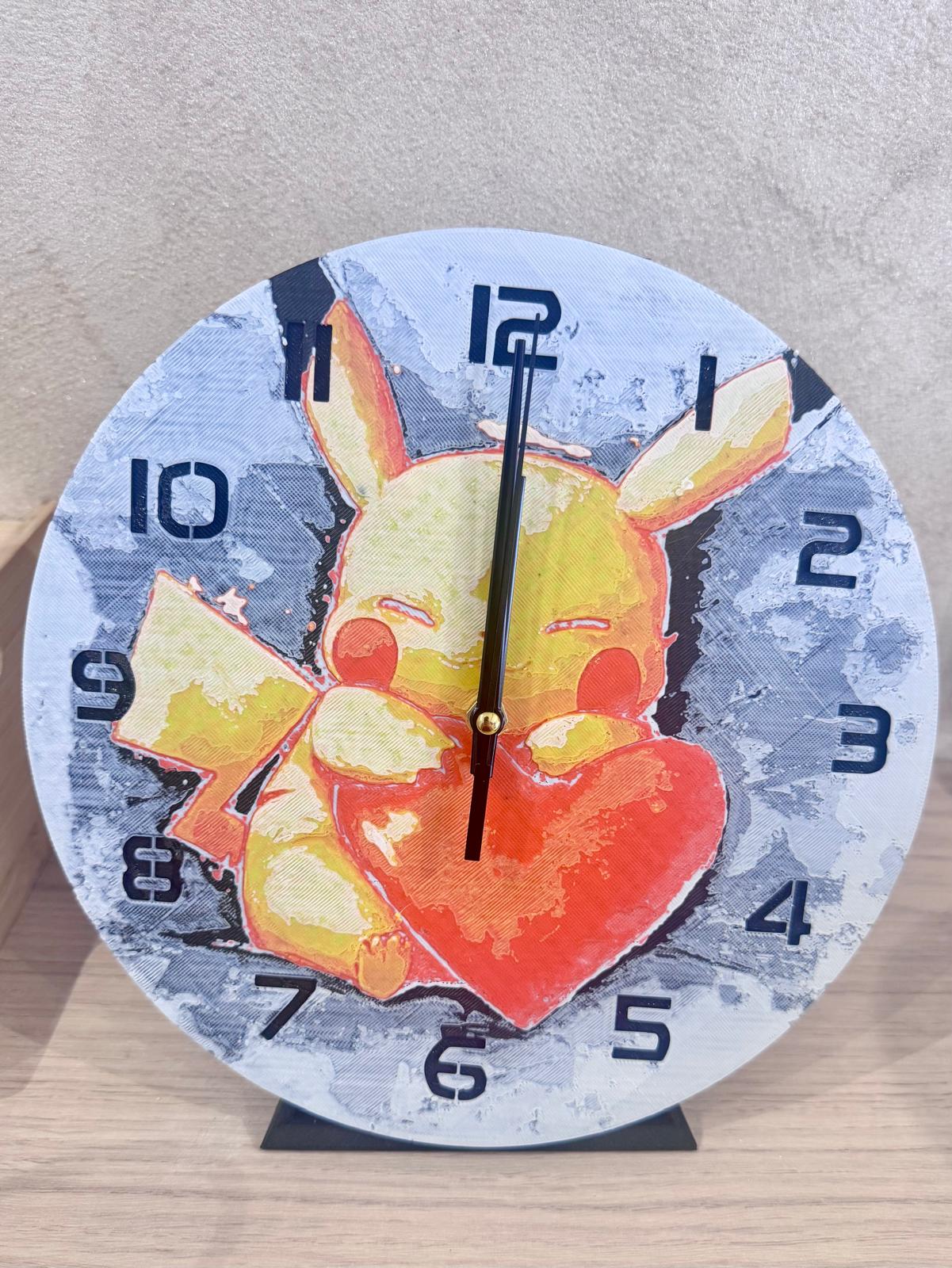 đ Horloge Murale 3D â Pikachu CĂąlin & CĆur