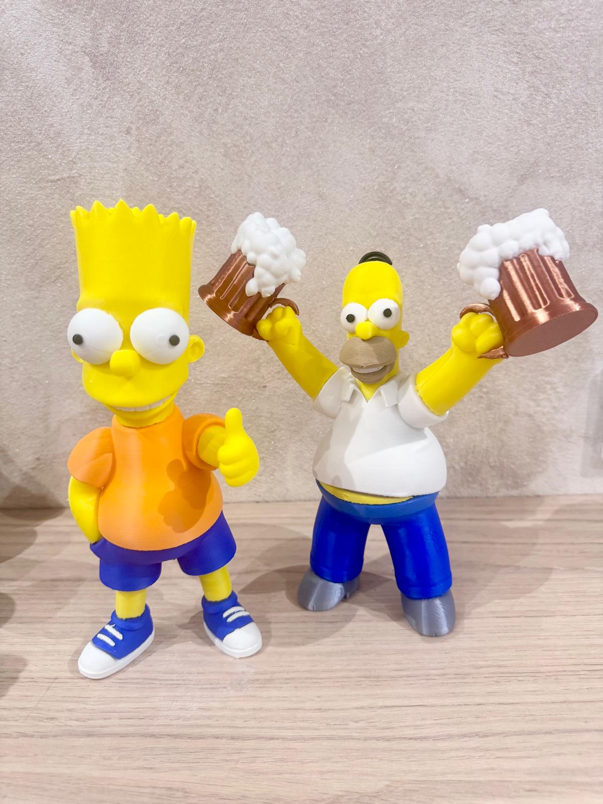 Lot de figurines décoratives imprimées en 3D – Bart & Homer