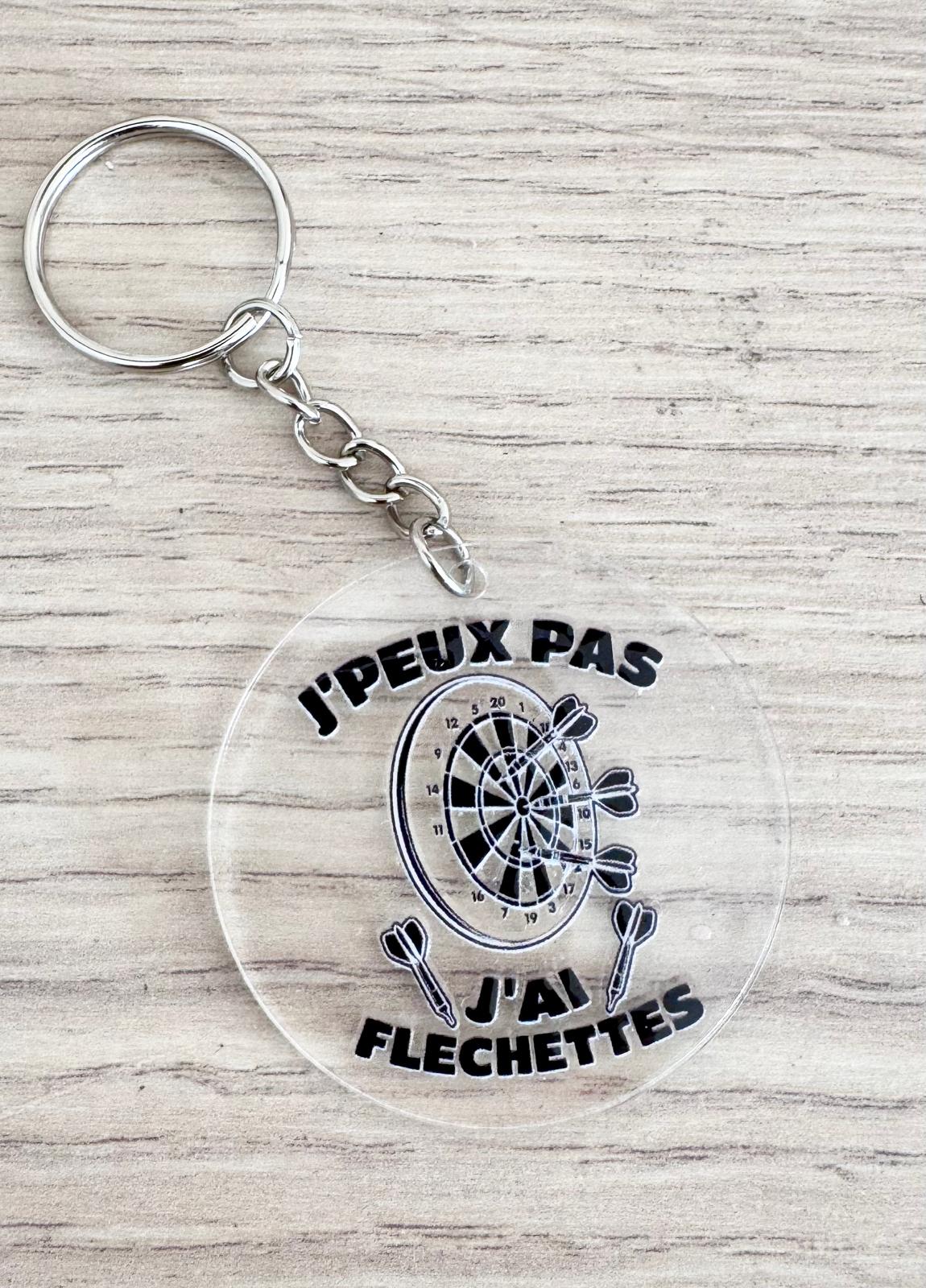 Porte-clés fléchettes – J’peux pas, j’ai fléchettes