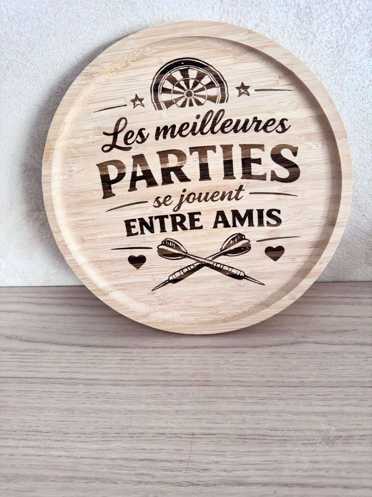 Assiette en bois fléchettes