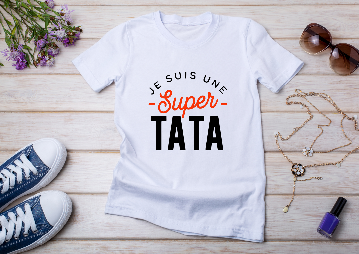đ T-shirt Femme â "Je suis une Super Tata"