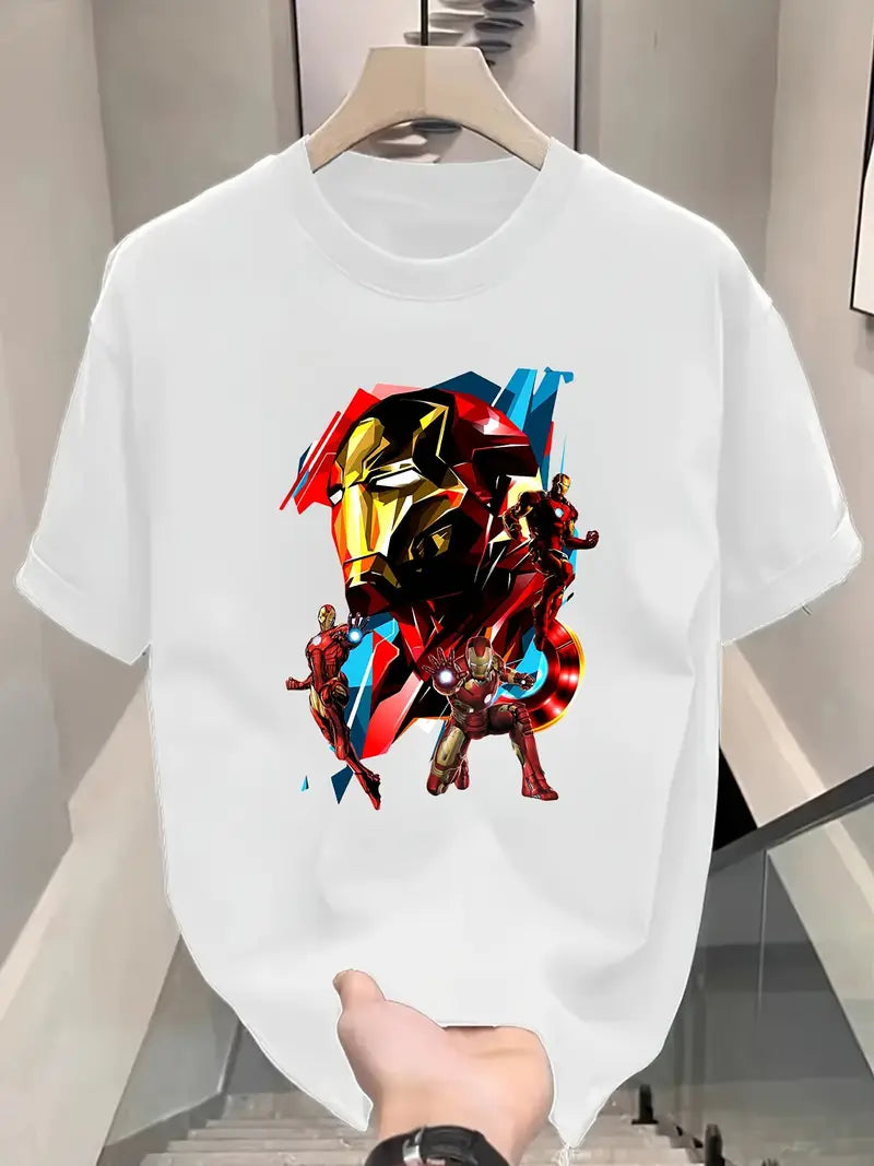 T-shirt "Iron Legend" – Design Héroïque et Géométrique