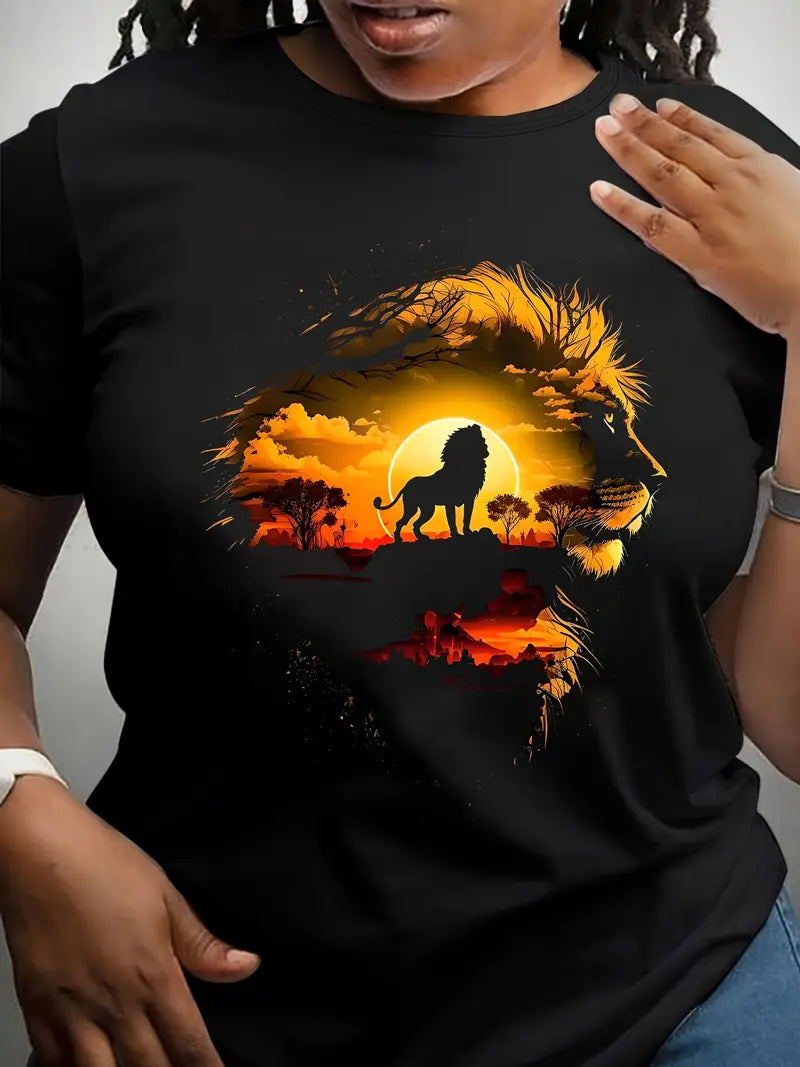 T-shirt "Lion Sauvage" – Éclat de la Savane