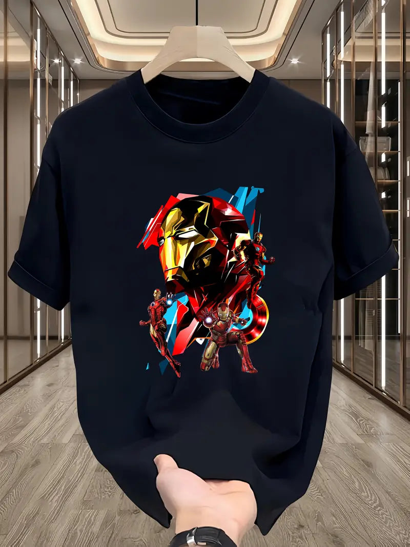 T-shirt "Iron Legend" – Design Héroïque et Géométrique