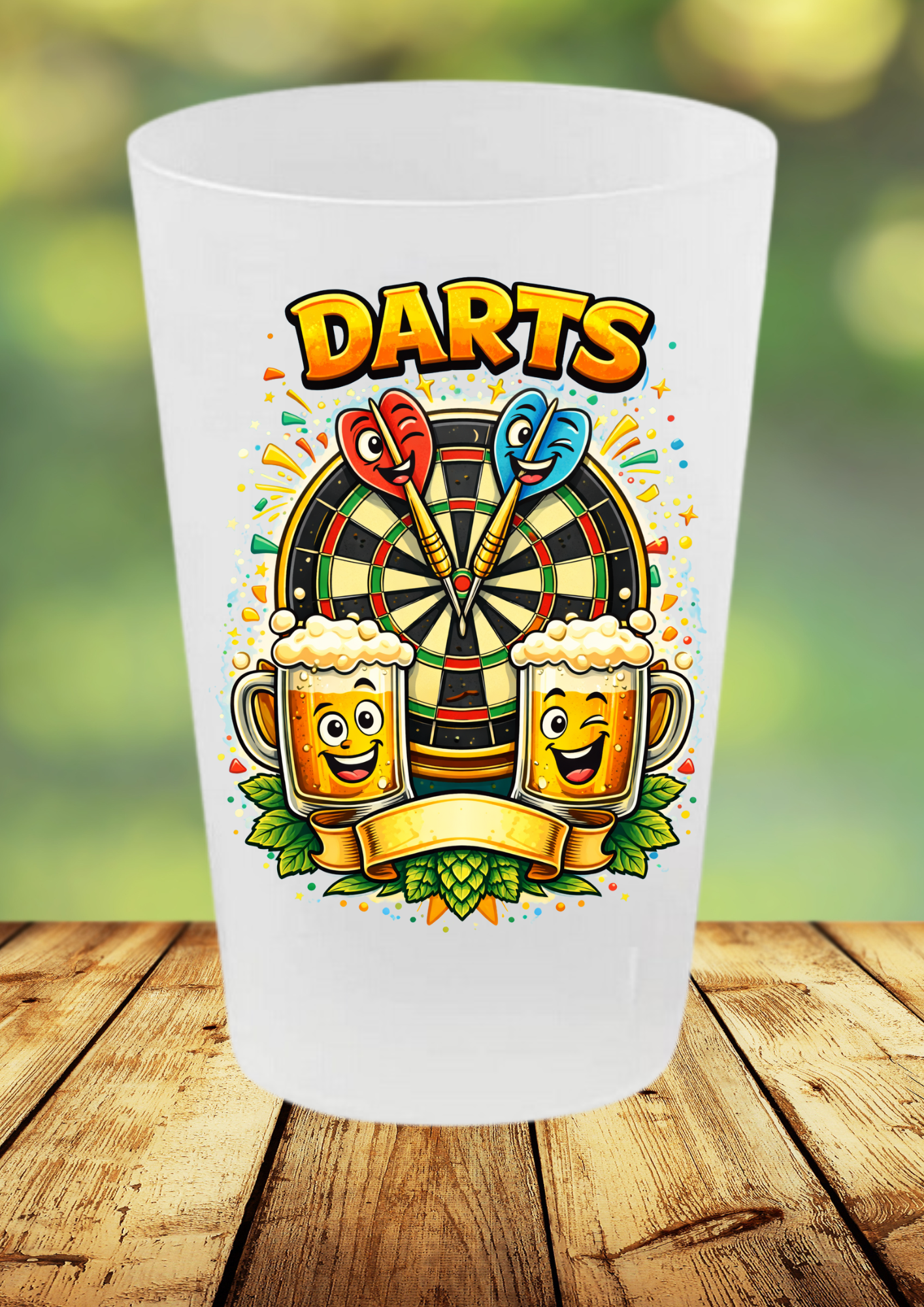 Gobelet fléchettes humoristique – DARTS & BIÈRE