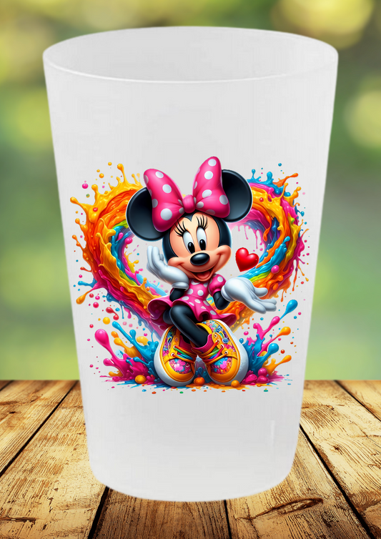 🥤 Gobelet Réutilisable Minnie – Collection Color Splash 🌈