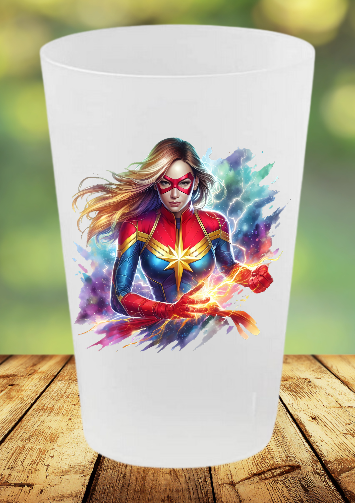 🥤 Gobelet Réutilisable Captain Marvel – Édition Splash Art