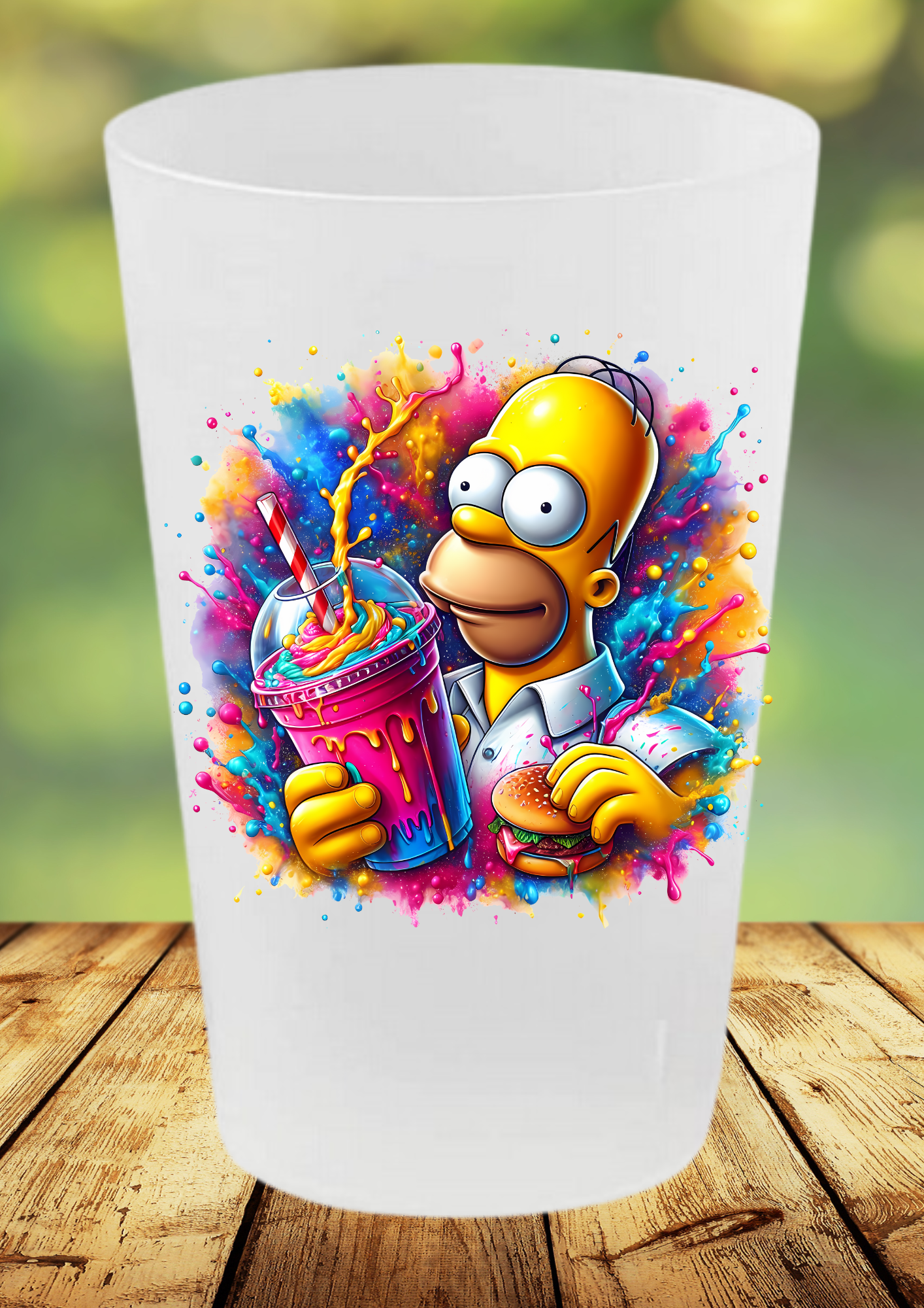 🥤 Gobelet Réutilisable Homer & Bart Splash – Collection Fun & Colorée