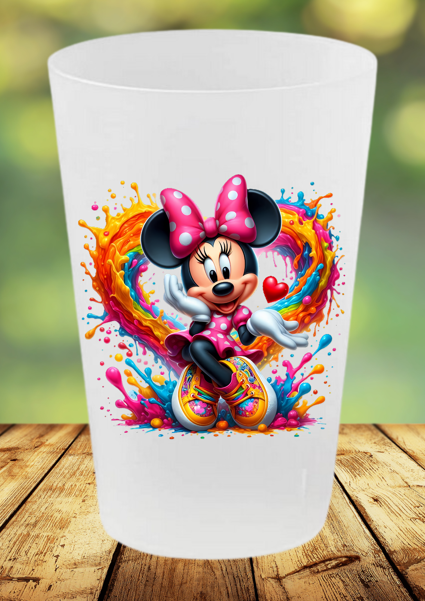 🥤 Gobelet Réutilisable Minnie – Collection Color Splash 🌈