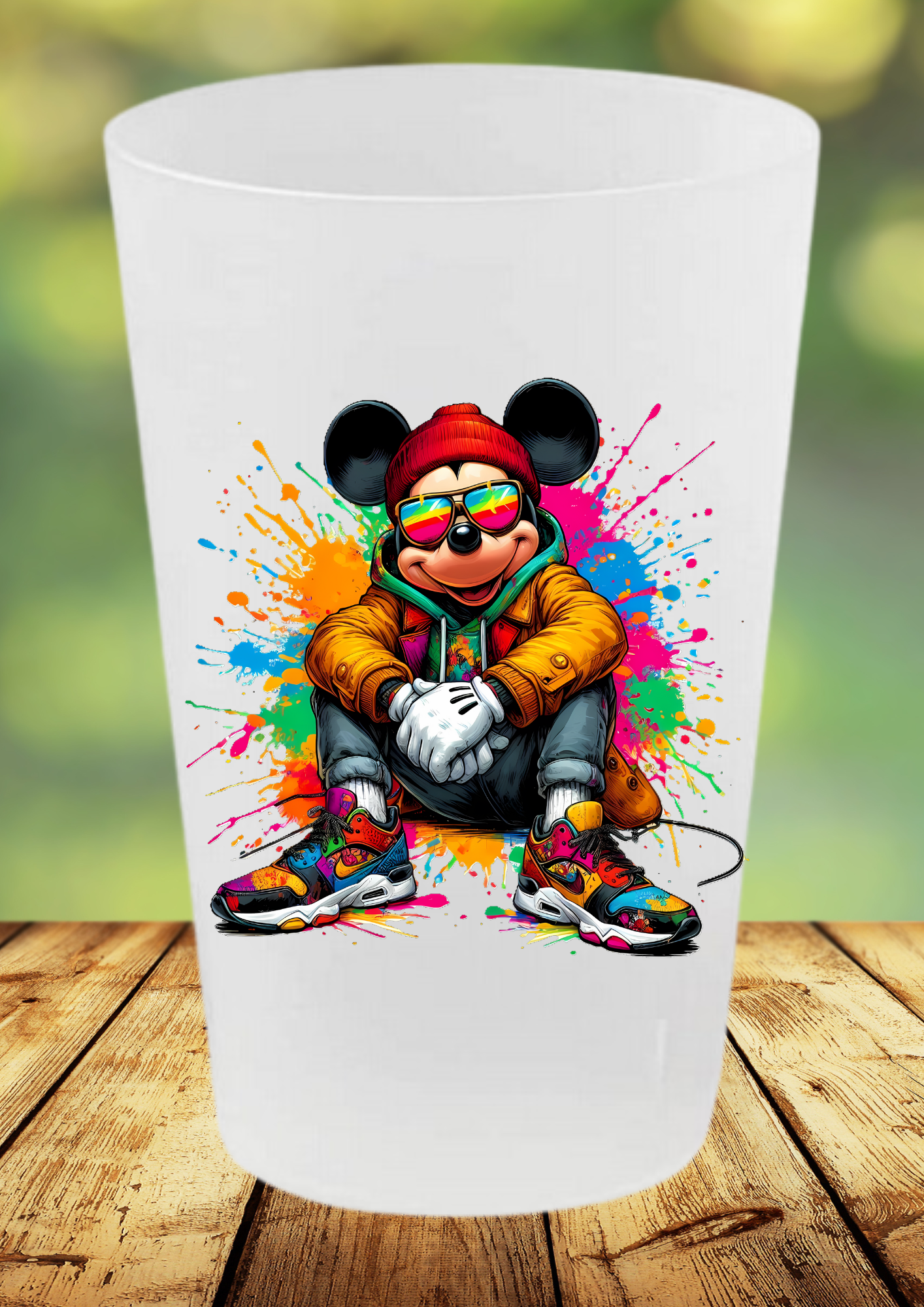 🥤 Gobelet Réutilisable Mickey – Édition Street Art 🎧👟