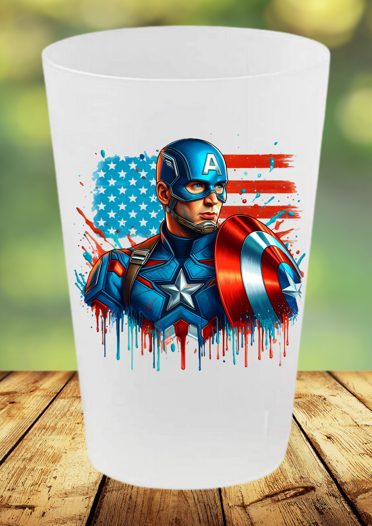 🥤 Gobelet Réutilisable Captain America – Édition Splash Art