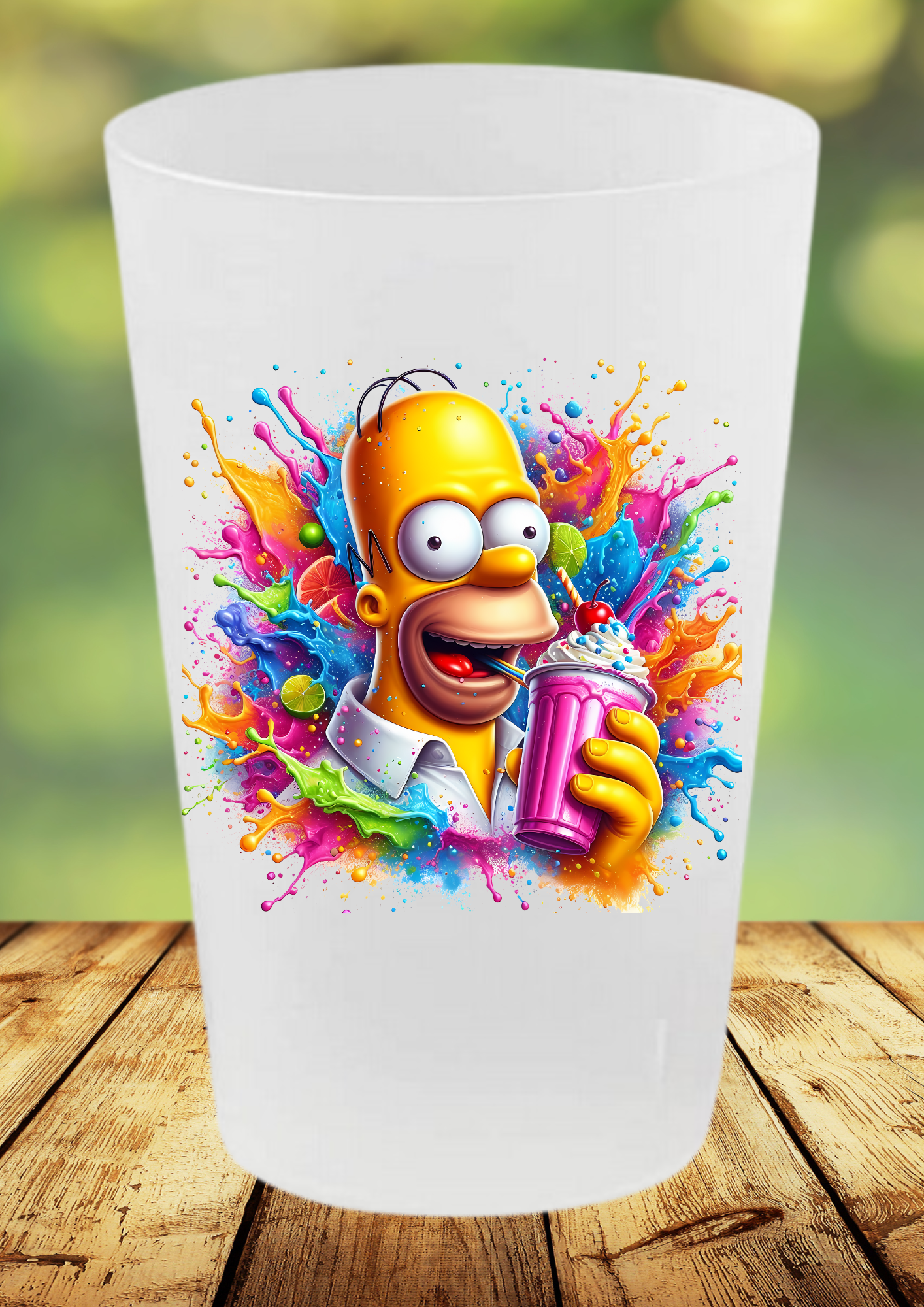 🥤 Gobelet Réutilisable Homer & Bart Splash – Collection Fun & Colorée