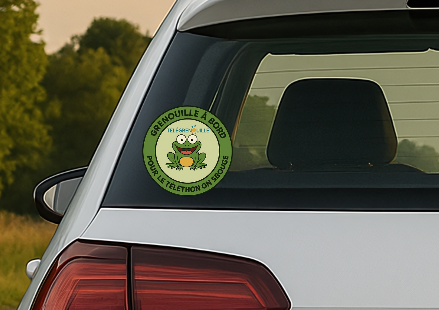 đžđ Sticker âGrenouille Ă Bord â Pour le TĂ©lĂ©thon on sâbouge !â â Version Verte