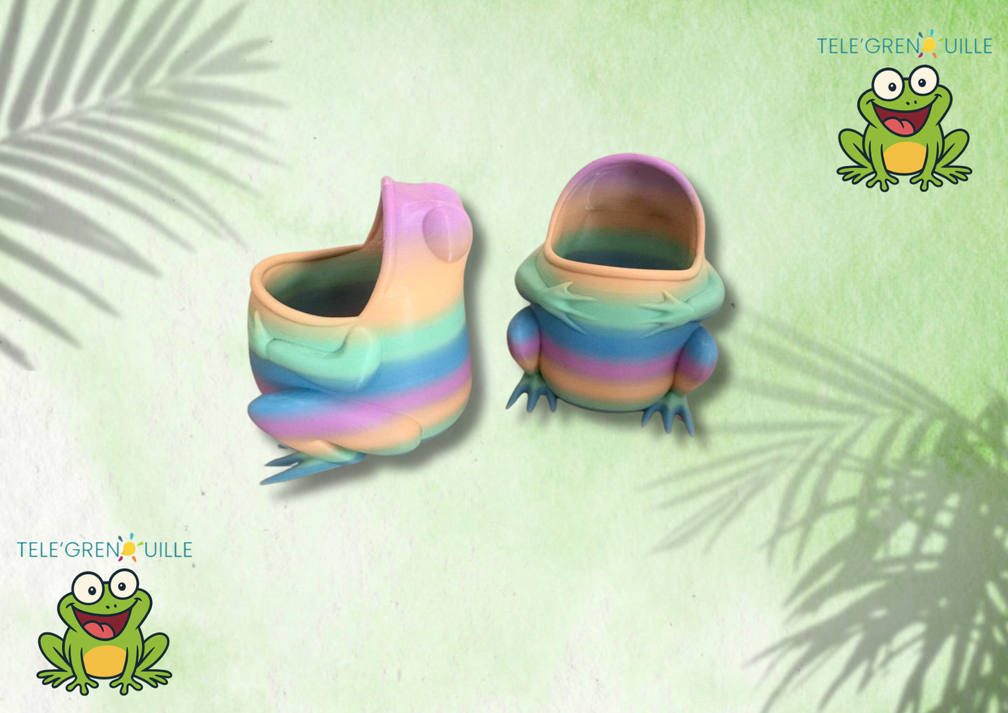 ✏️ Pot à Crayons Grenouille Arc-en-Ciel 3D