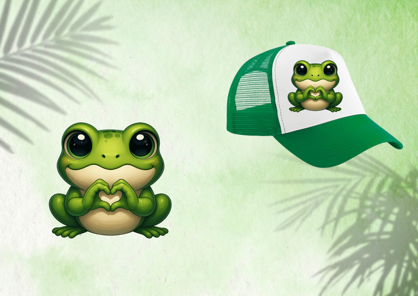 🧢 Casquette Trucker – Grenouille Cœur