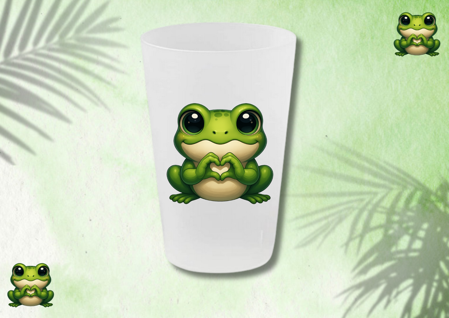 Gobelet réutilisable « Grenouille Cœur »