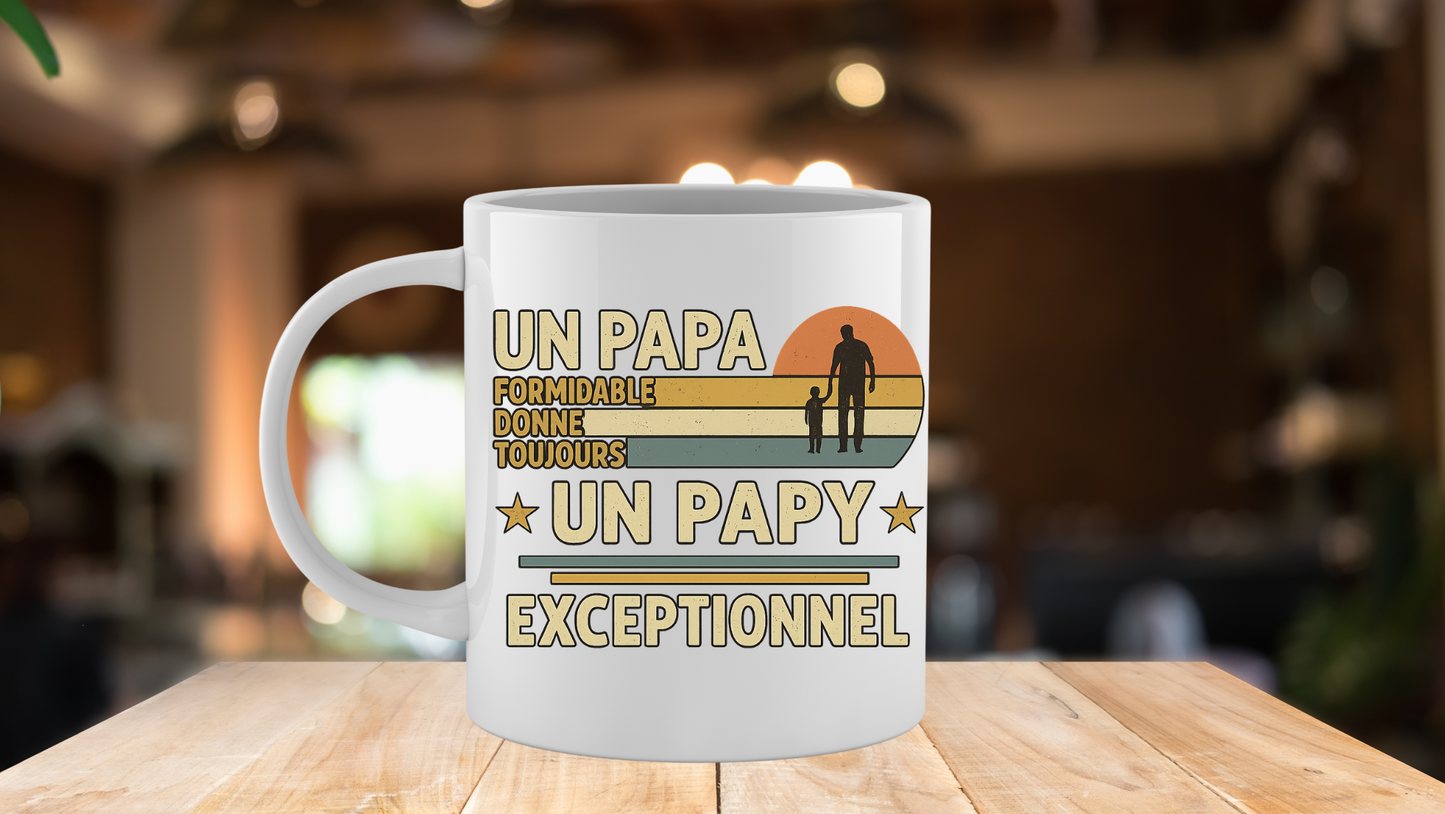 Mug « Un Papa formidable donne toujours un Papy exceptionnel »