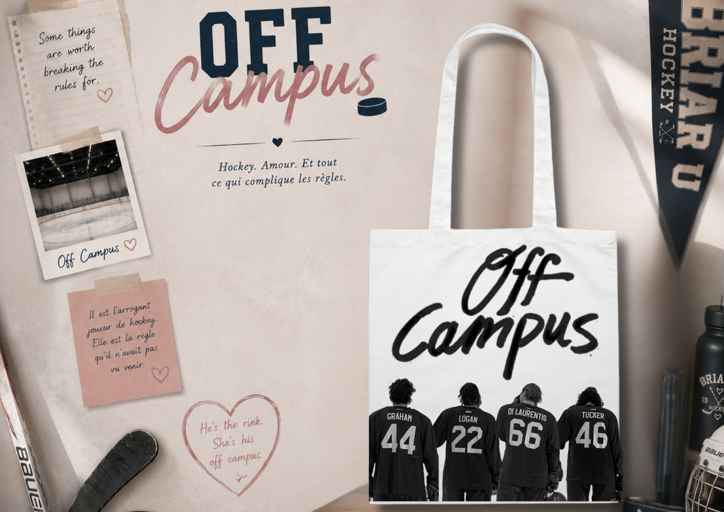 Tote Bag “Off Campus” – Édition Hockey Romance