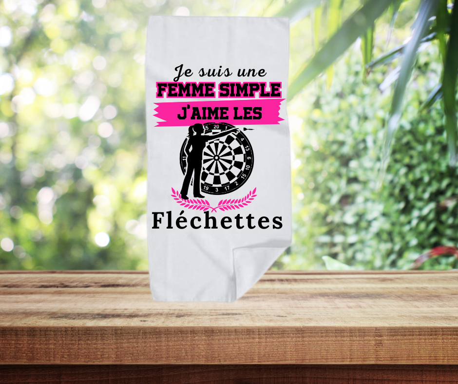 🎯🧴 Serviette personnalisée – Thème fléchettes