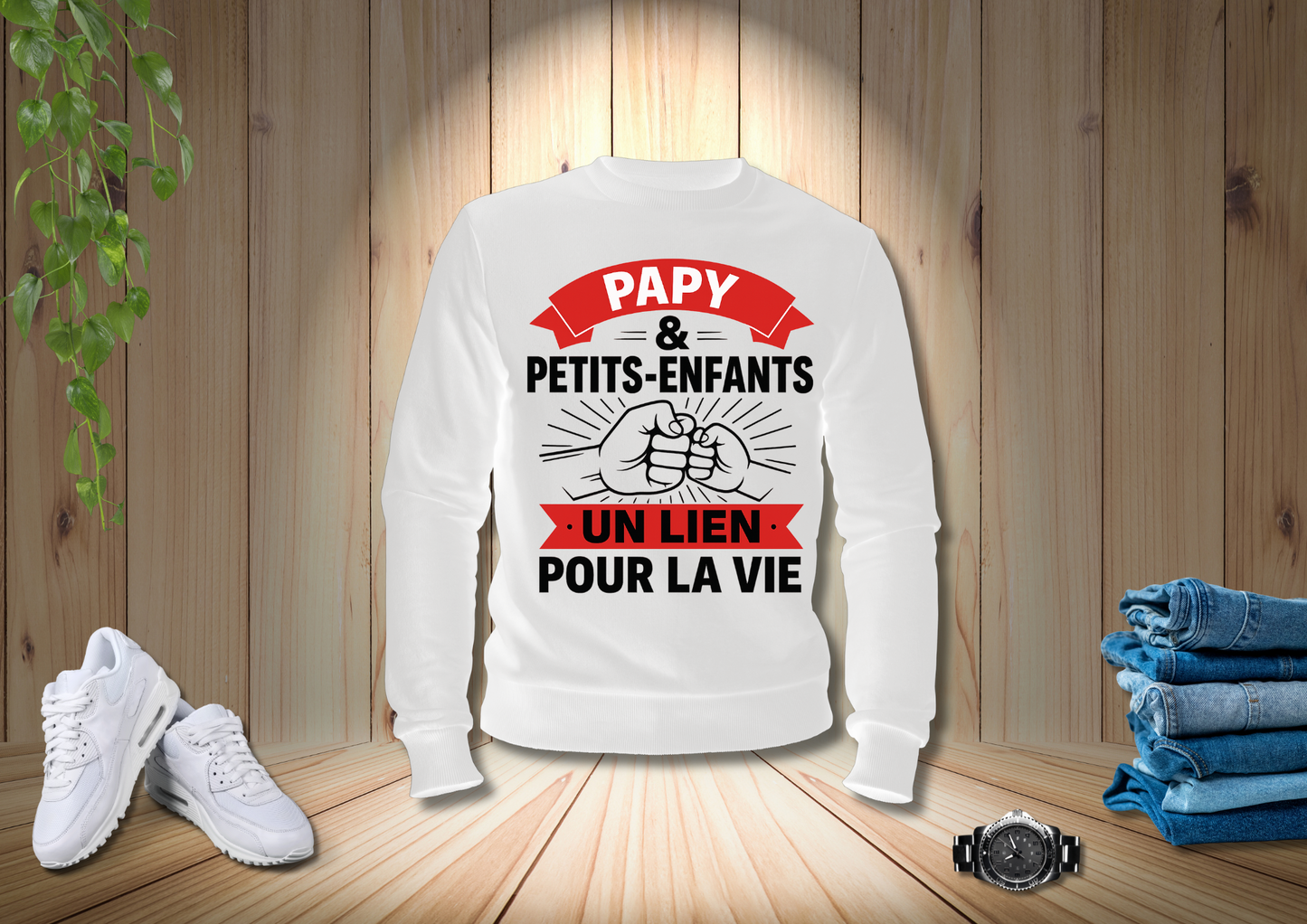 👕 Sweat Papy & Petits-Enfants – Un lien pour la vie