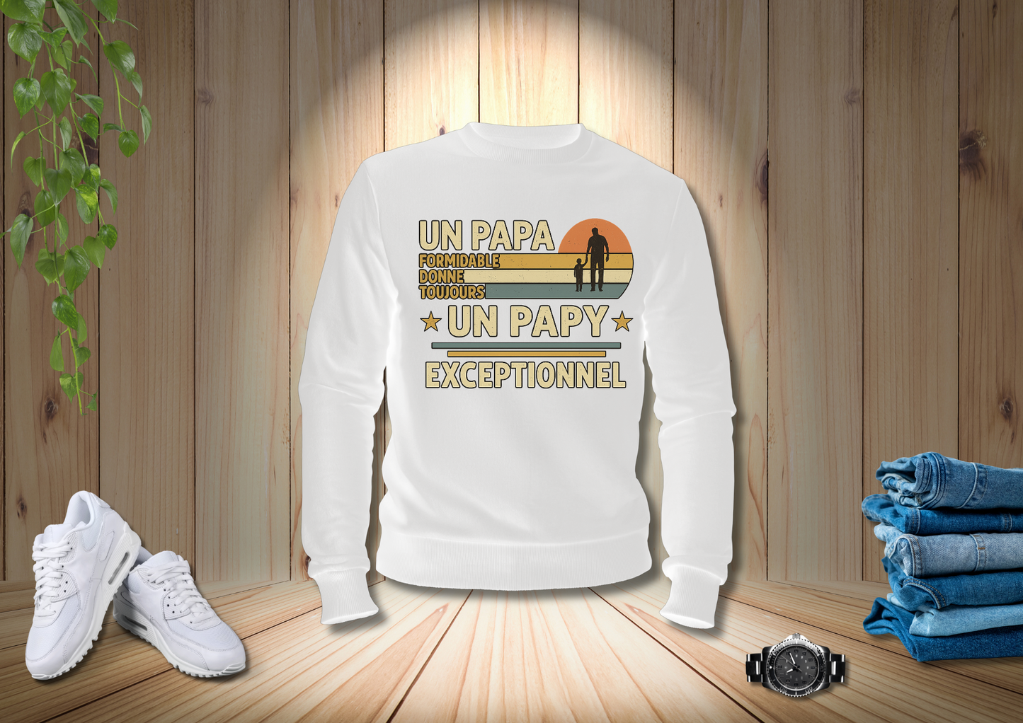 👕 Sweat "Un Papa Formidable Donne Toujours Un Papy Exceptionnel"
