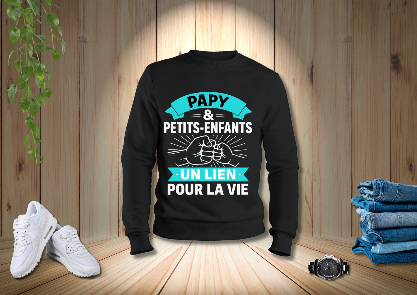 👕 Sweat Papy & Petits-Enfants – Un lien pour la vie