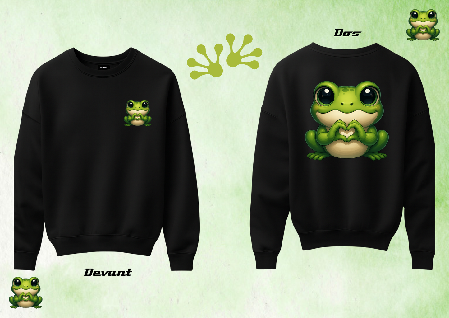 Sweat Grenouille Cœur – L’amour bat au rythme des bonds !