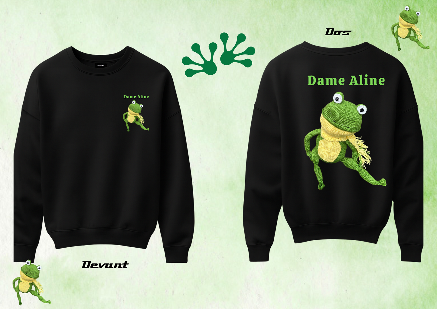 🐸 Sweat Dame Aline – L’humour et le style dans un cocon de douceur 💚
