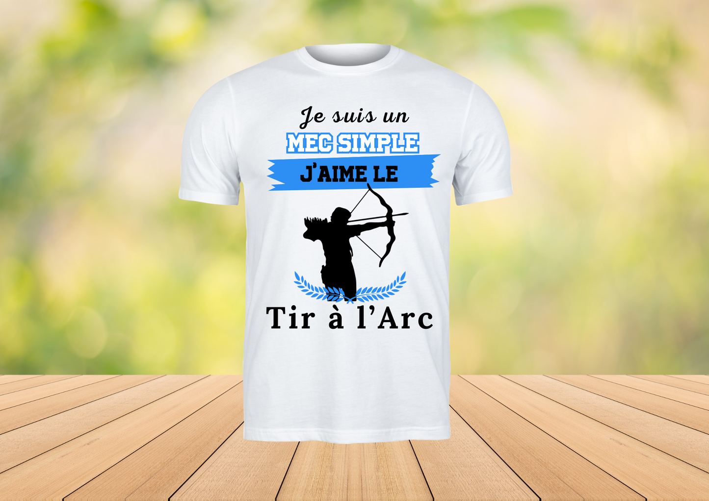 🏹 T-shirt Blanc 100% Coton - Collection "Tir à l'Arc" (5 Modèles au choix)