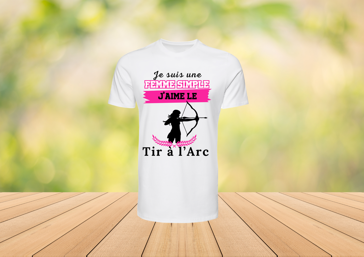 🏹 T-shirt Blanc 100% Coton - Collection "Tir à l'Arc" (5 Modèles au choix)