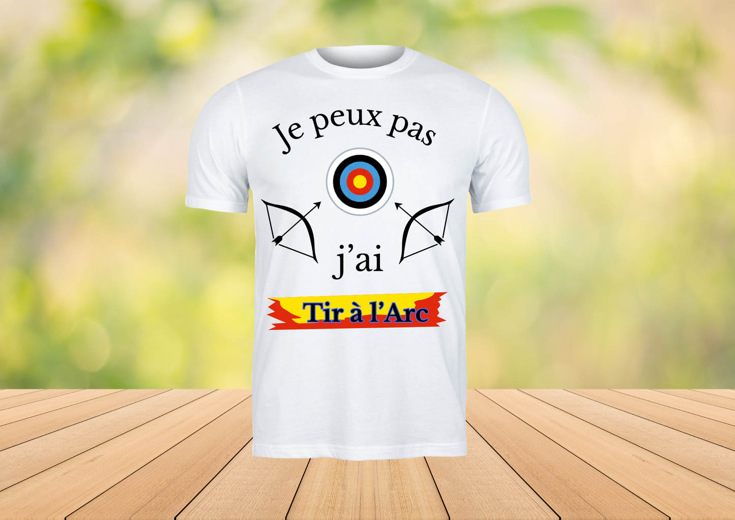 🏹 T-shirt Blanc 100% Coton - Collection "Tir à l'Arc" (5 Modèles au choix)
