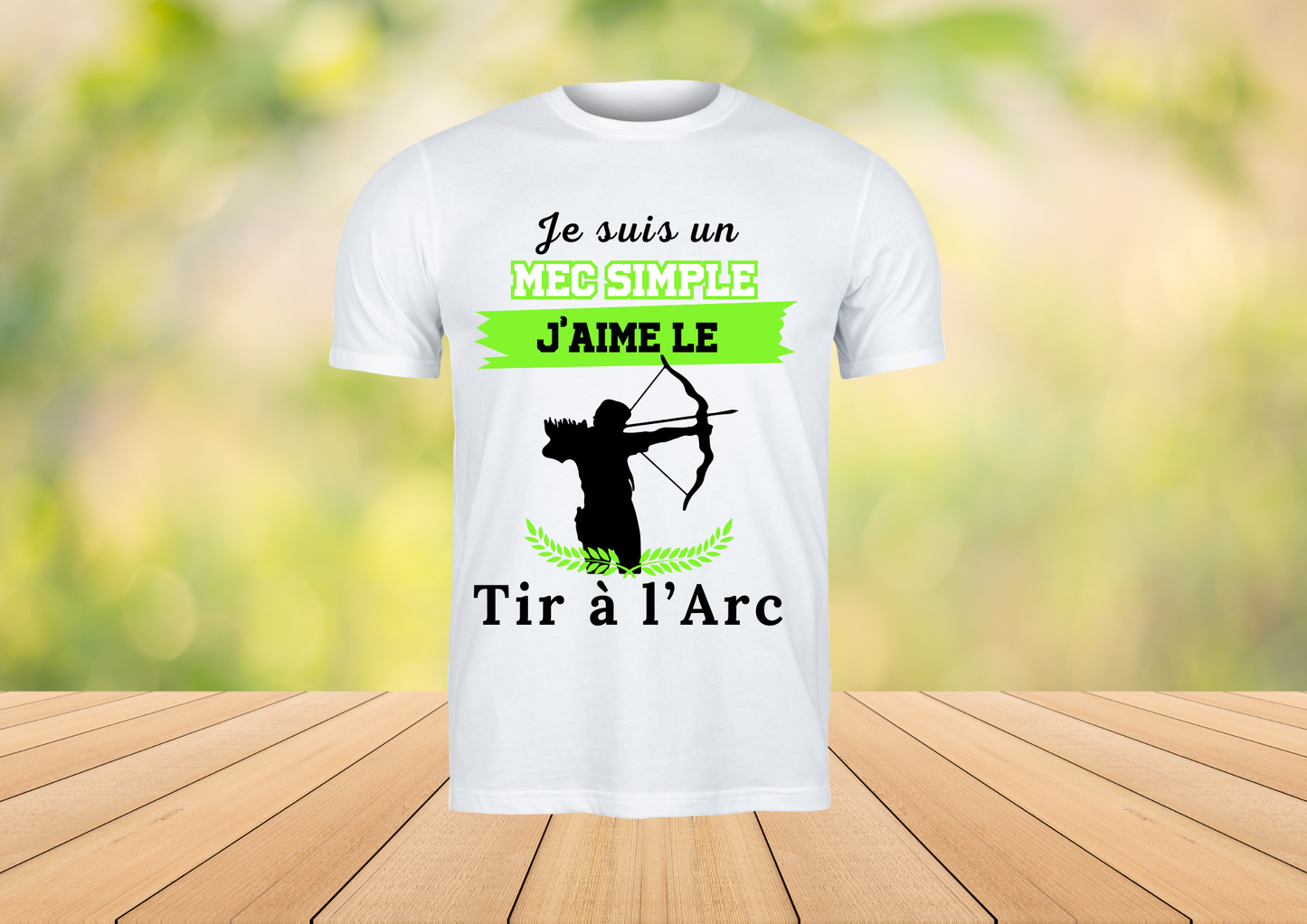 🏹 T-shirt Blanc 100% Coton - Collection "Tir à l'Arc" (5 Modèles au choix)