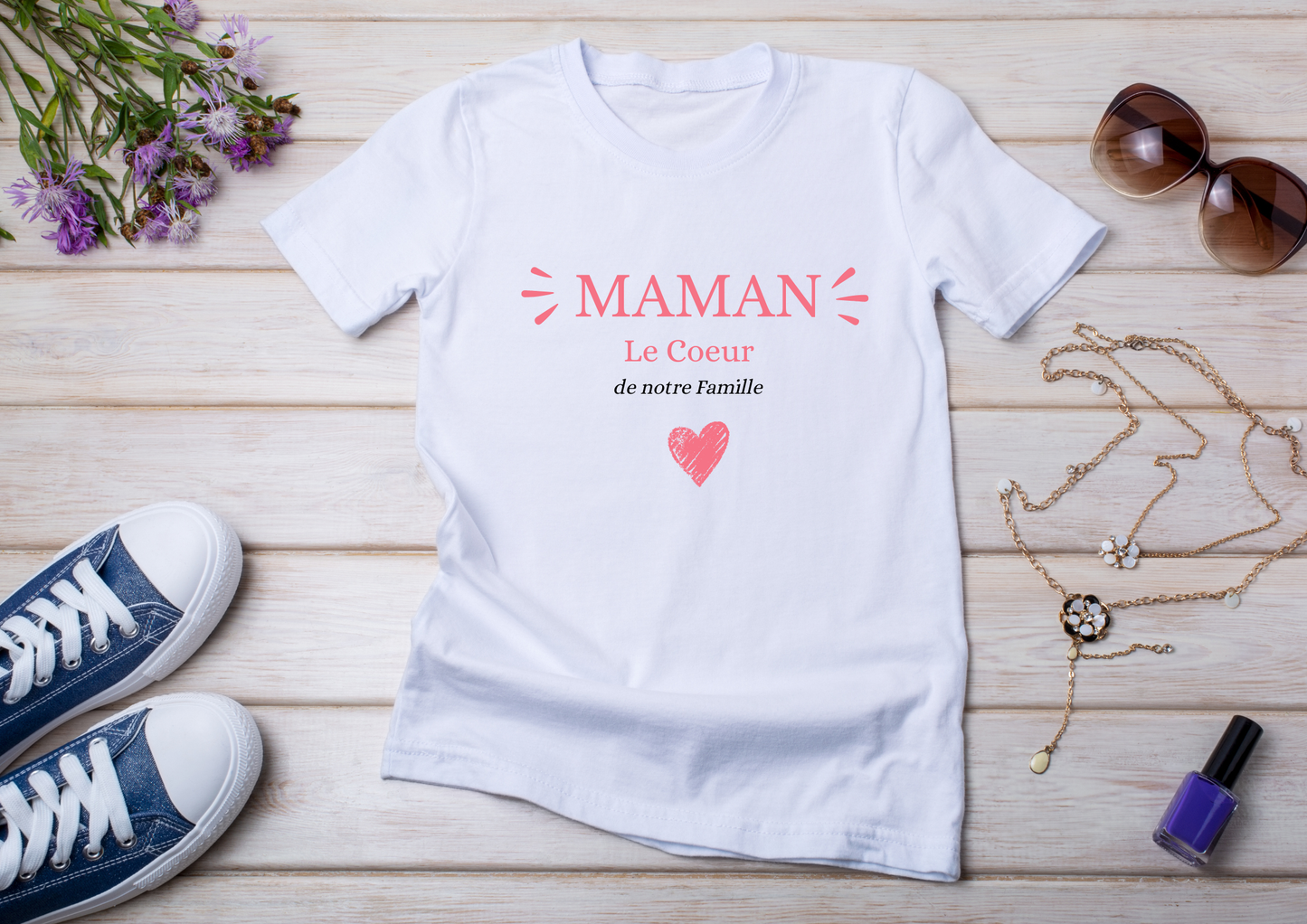 💗 Mom T-shirt "The Heart of Our Family" – A Tender and Symbolic Gift