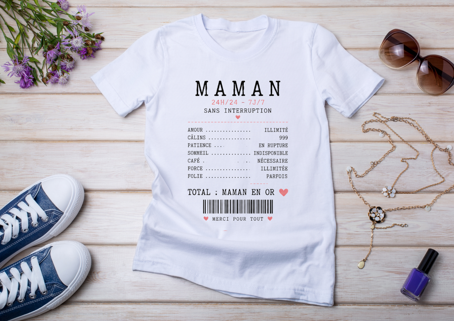 ๐ Mom T-shirt "24/7" โ The Real Life of Moms
