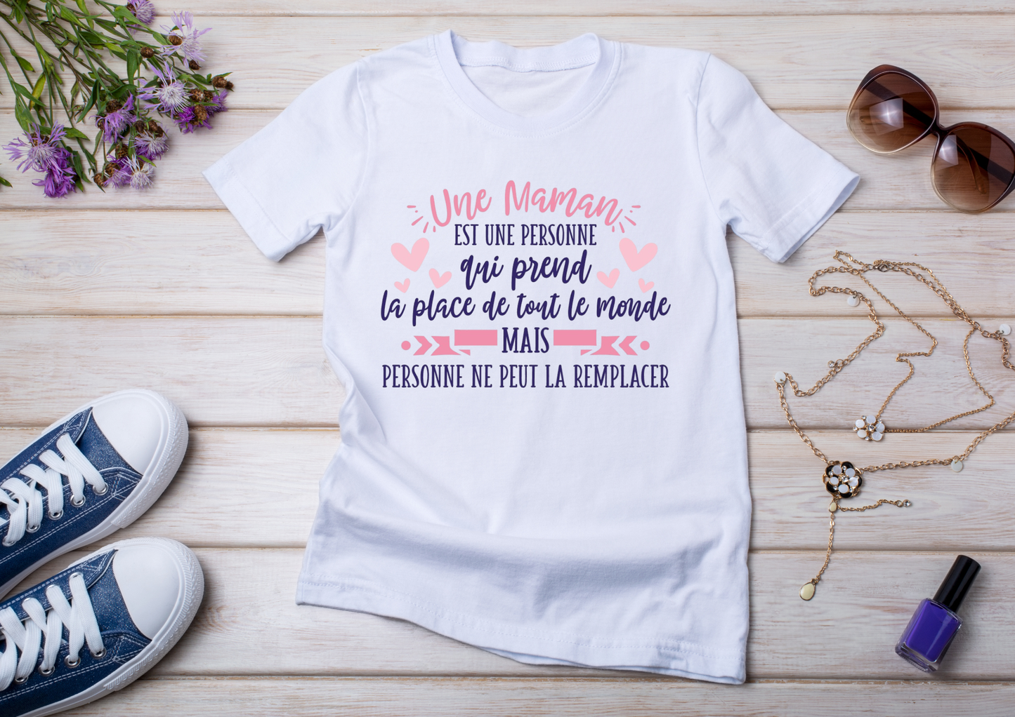 💖 T-shirt "Une Maman irremplaçable" – Le cadeau qui touche en plein cœur