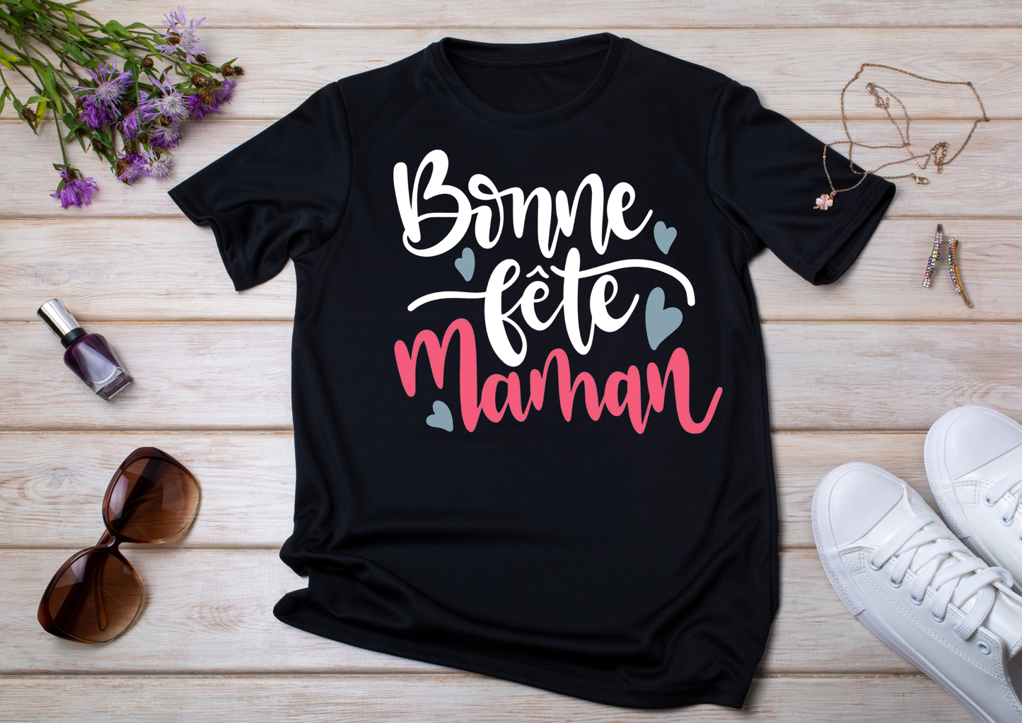 đž T-shirt "Bonne fĂȘte Maman" â Cadeau parfait pour la FĂȘte des MĂšres