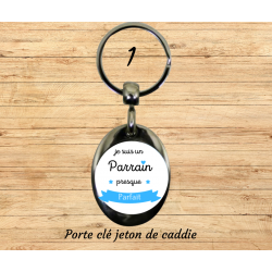 Porte clé jeton de caddie Parrain