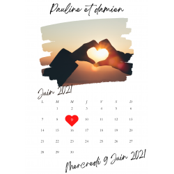 Calendrier rencontre ou mariage personnalisé