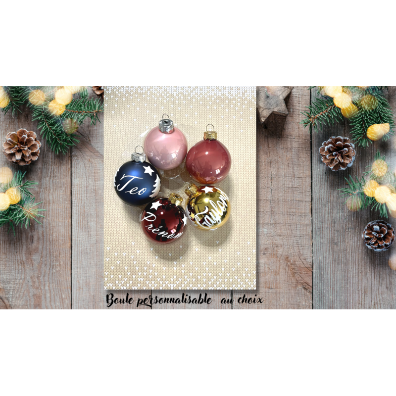 Boule de Noël personnalisable avec prénom