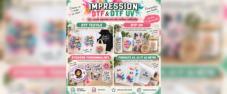 Collection Impression DTF et DTF UV – Mes Créations Papiers