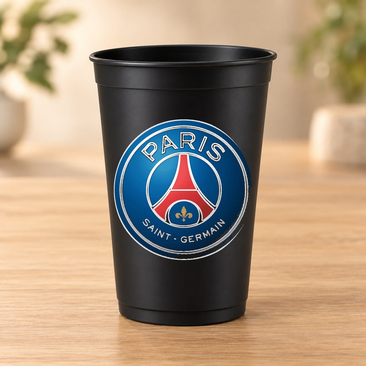 Gobelet noir Football - Logo PSG (Paris Saint-Germain)