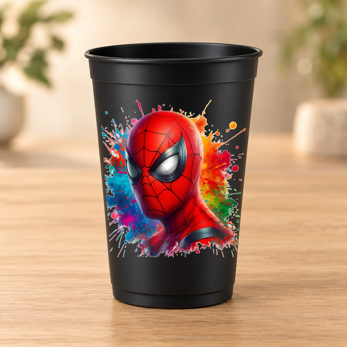 Gobelet noir Spiderman - Tête Spiderman