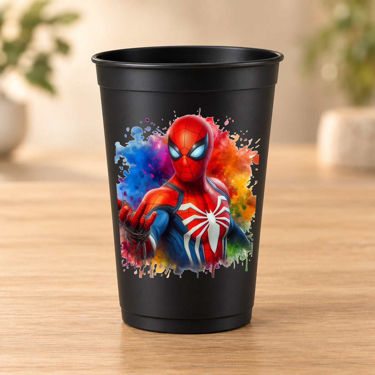 Gobelet noir Spiderman - Buste Spiderman