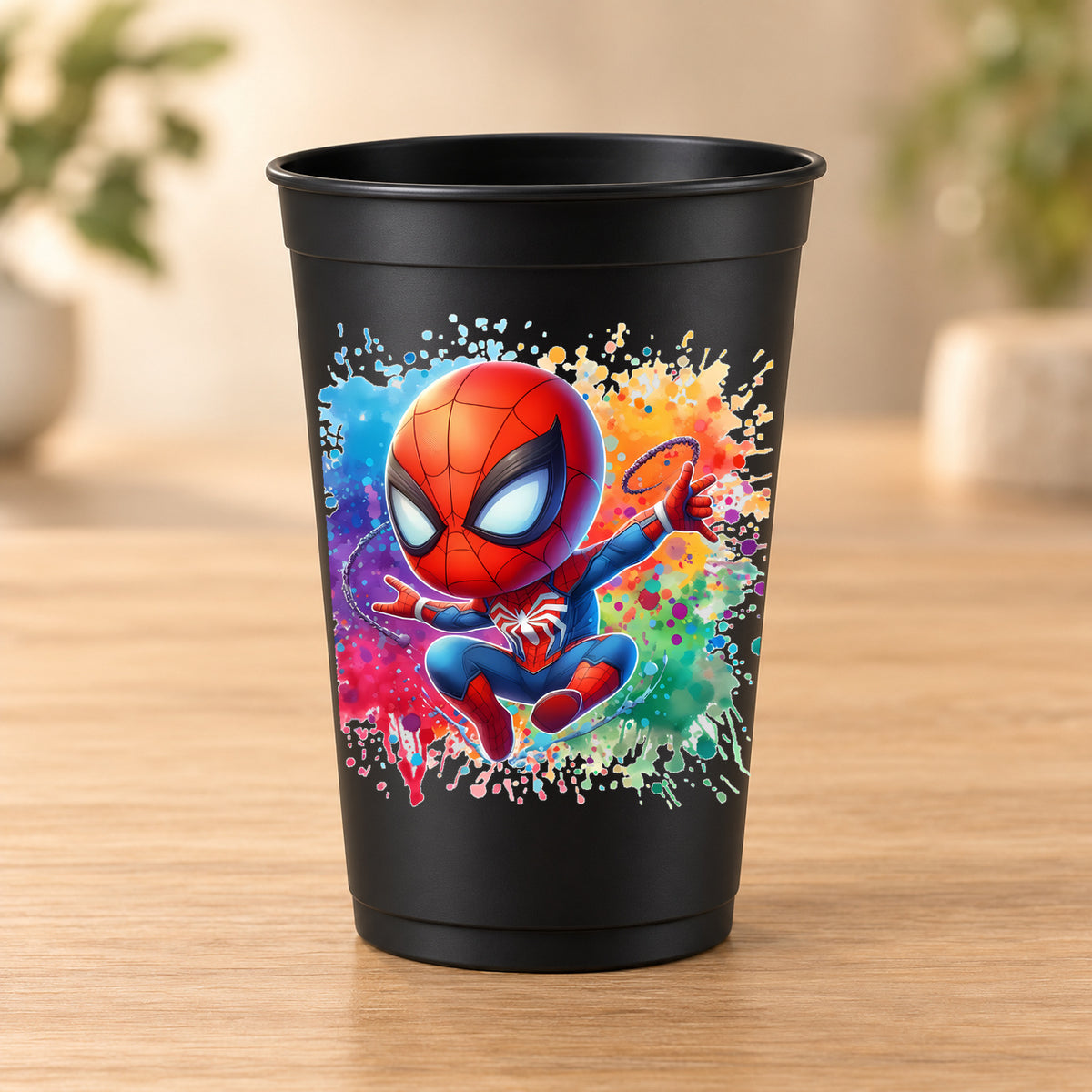 Gobelet noir Spiderman - Spiderman Chibi
